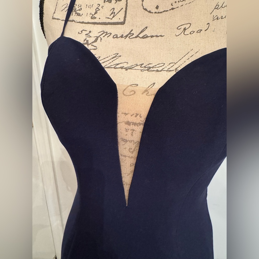 Ieena for Mac Duggal Navy Blue Evening Gown - Picture 5 of 13